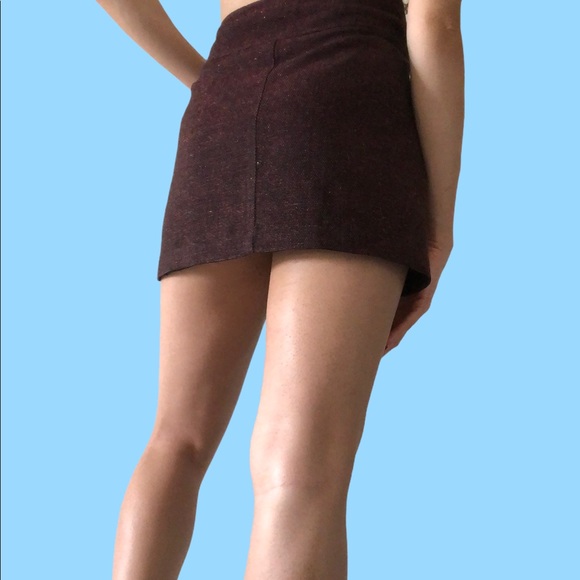 Vintage Copper Key/Dark Red/Burgundy/Miniskirt/Size 7 - Picture 2 of 3